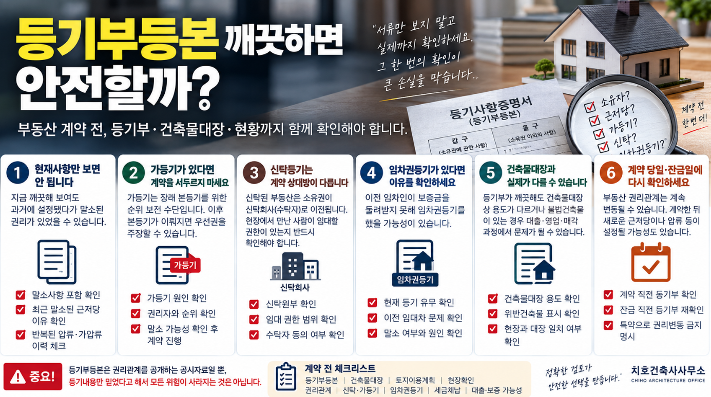 등기부등본 깨끗하면 안전할까? 부동산 계약 전 말...