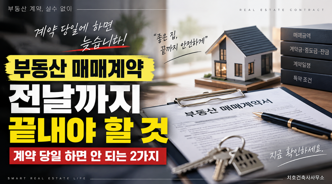 부동산 매매계약 전날까지 끝내야 할 것, 계약 당일 하면 안 되는 2가지