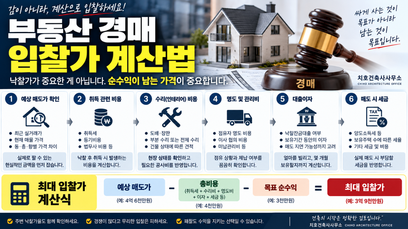 부동산 경매 입찰가 계산법｜낙찰가보다 먼저 ‘순수...
